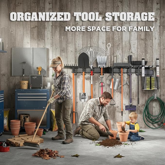 ELEAD 9-Pairs Heavy Duty Garage Tool Organizer Wall Mount Hooks, 48 Inches 730 - Image 8