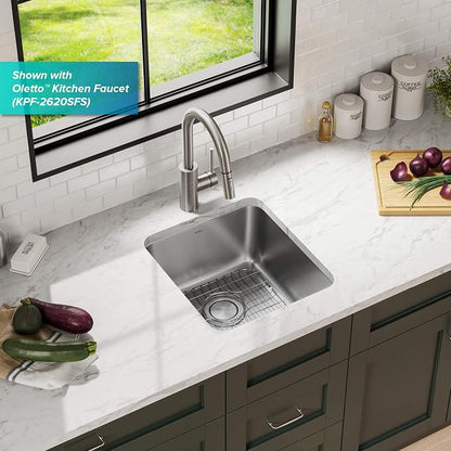 KRAUS Dex 17-inch Undermount 16 Gauge Stainless Steel Single Bowl Kitchen Sink - Image 2