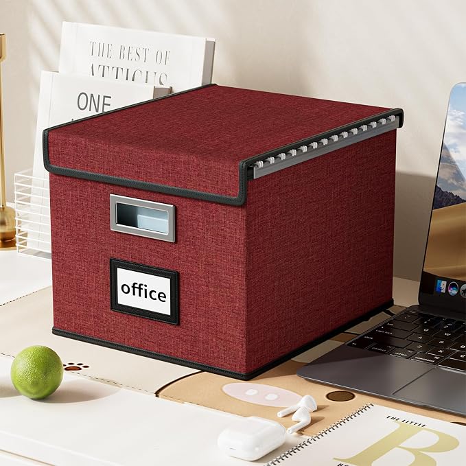 File Organizer Box with Lids, Collapsible File Folder Organizer | File Box with - Image 6