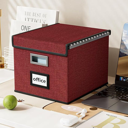 File Organizer Box with Lids, Collapsible File Folder Organizer | File Box with - Image 6