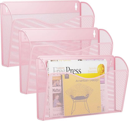 3 Single Pocket Wall File Holder, Mesh Hanging File Folder Paper Organizer by GDINDINFAN