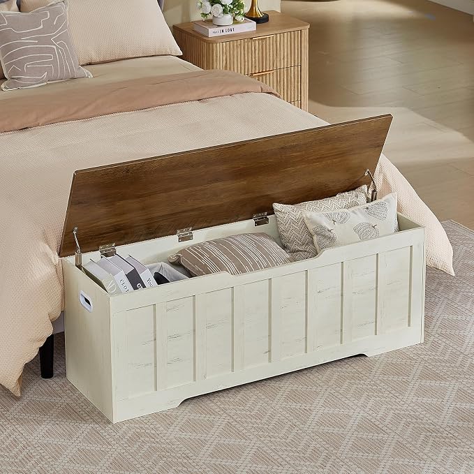 VANKILEY 51.2" Storage Chest Extra Large, Wooden Storage Bench, - Image 5