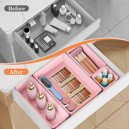 25 PCS Plastic Drawer Organizer Set, 4-Size Versatile Organizer Trays & storage - Image 4