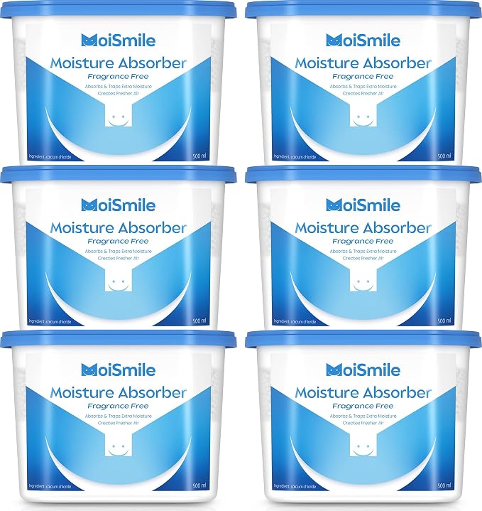 Moisture Absorbers 6 Pack, Fragrance-Free Closet Dehumidifier by MoistureAbsorbers