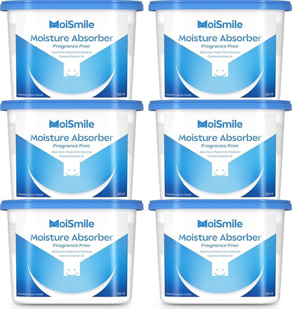 Moisture Absorbers 6 Pack, Fragrance-Free Closet Dehumidifier by MoistureAbsorbers