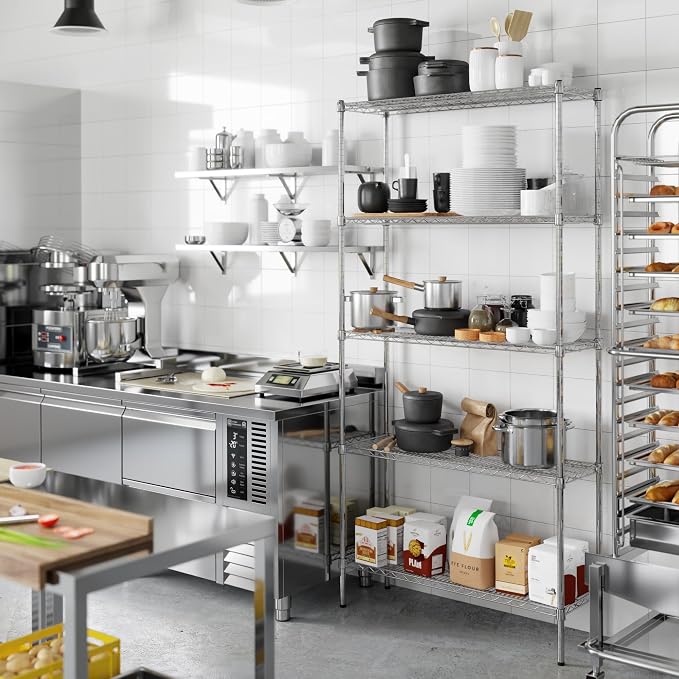 14" Deep x 42" Wide x 86" Height Wire Shelving Kit | 5-Tier | NSF Commercial - Image 7