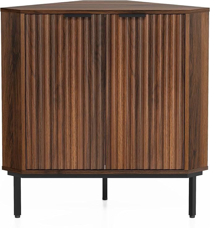 Fluted Corner Cabinet, Modern Small Floor Storage Cabinet - Image 7