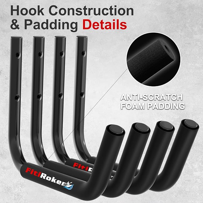 Kayak Storage Rack – 100LB Wall Mounted Kayak Hook - Image 7