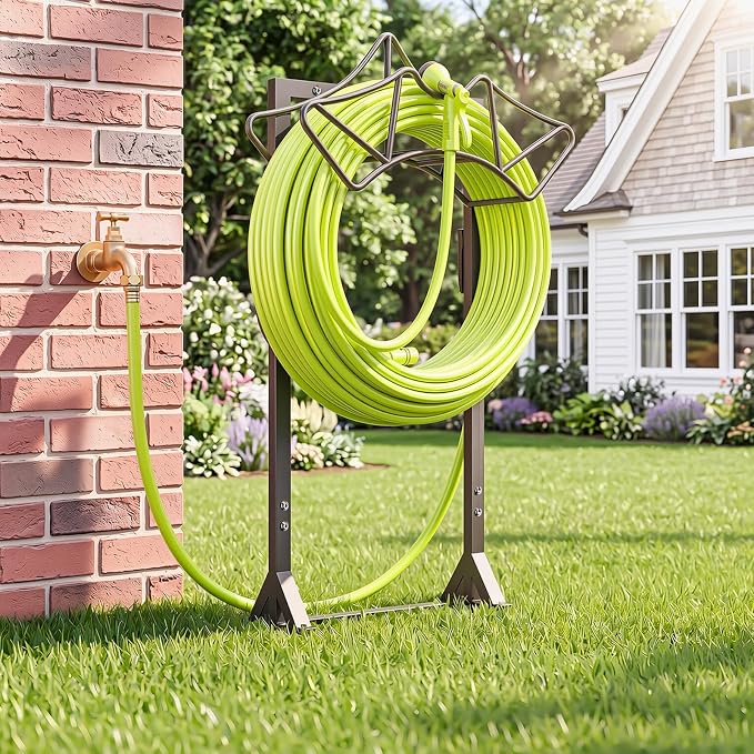 Garden Hose Holder Holds 160Ft Hoses, Heavy-Duty Freestanding Water Hose Stand - Image 9