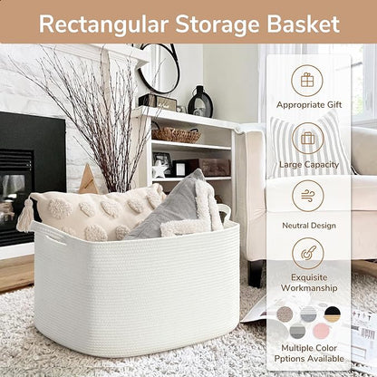 Goodpick Large Blanket Basket Living Room, Storage Baskets - Image 7