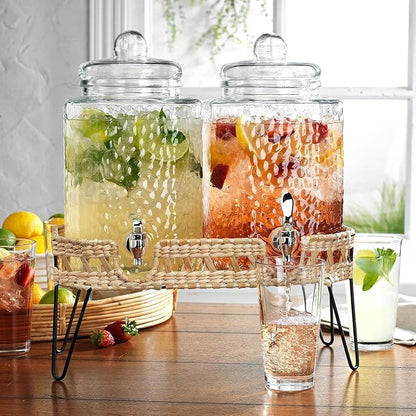 1.5 Gallon Hammered Glass Drink Dispenser - Image 2