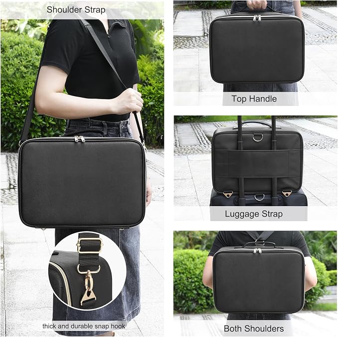 Relavel Makeup Bag with LED Mirror, Large Capacity Travel Cosmetic Organizer - Image 8