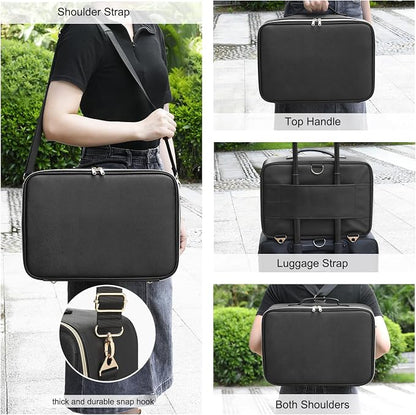 Relavel Makeup Bag with LED Mirror, Large Capacity Travel Cosmetic Organizer - Image 8