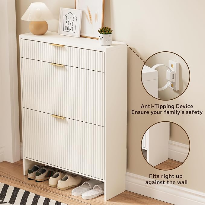 Fluted Shoe Cabinet Storage - Image 6
