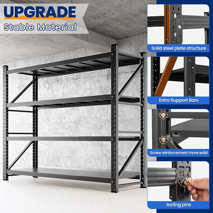 MIIIKO 79" W Storage Shelves, 6800LBS Metal Garage Storage Shelving, Heavy Duty - Image 5
