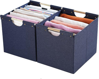 HOONEX Large Foldable Storage Bins, Linen Fabric, Storage Baskets - Image 7