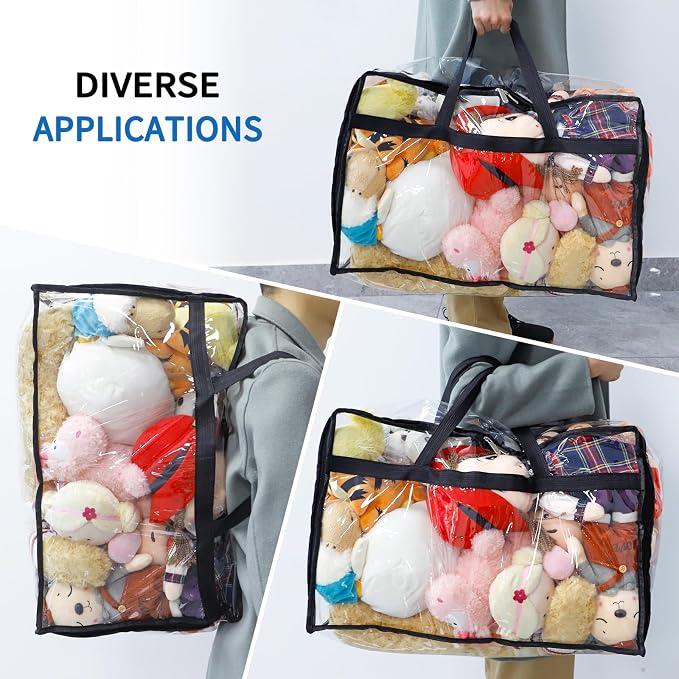 SGHUO Blanket Storage Bags 60L Extra Large Plastic Vinyl Clear Storage Bag - Image 5