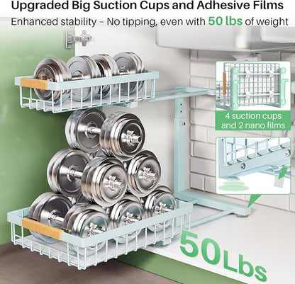 Kitstorack Under Sink Organizer, 2 Tier Under the Sink Storage, Slide out Pull - Image 6