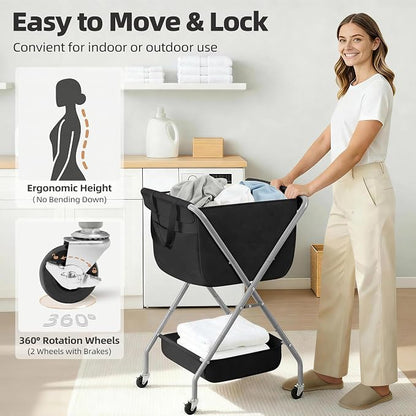 STORAGE MANIAC Collapsible Laundry Cart - Image 5