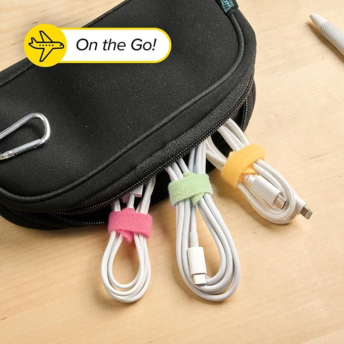 Self-Gripping Cable Ties by Wrap-It Storage, 40 Pack – Reusable Hook and Loop - Image 9