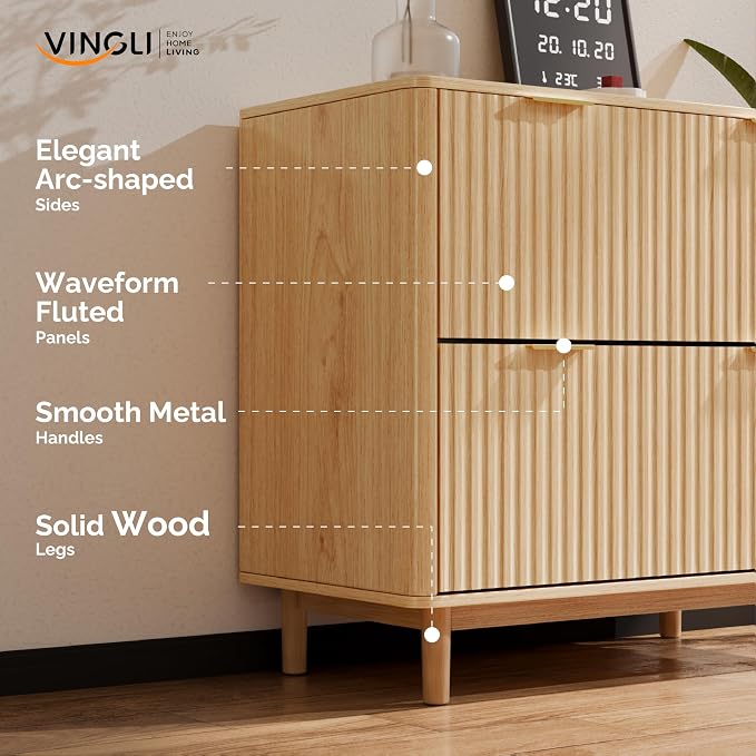 VINGLI 2 Drawer File Cabinet, Home Office Filing Organizer, - Image 6