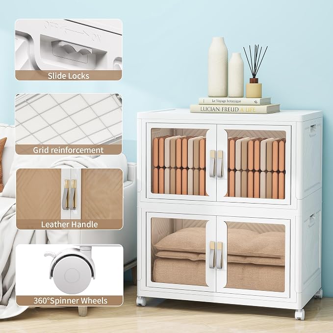 Large Clear Stackable Storage Bins - Image 3