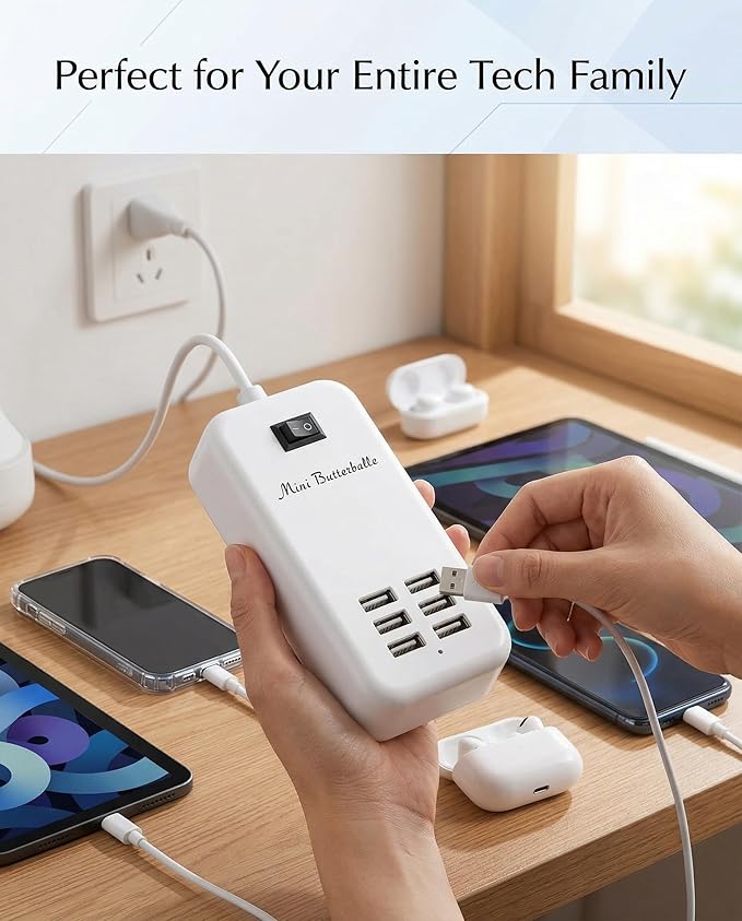 6 Ports USB Charger Hub Desktop US Plug AC Power Wall Travel Charging Adapter - Image 3