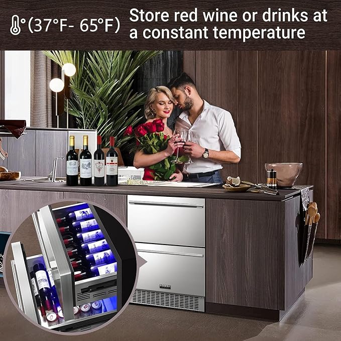 BODEGA 24 Inch Beverage Fridge under Counter, 2 Drawer Outdoor Coolers - Image 9