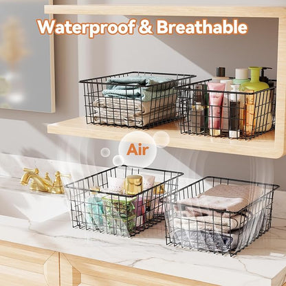 6 Pack Metal Wire Baskets, 15.4" x 11.8" Large Storage Basket - Image 4