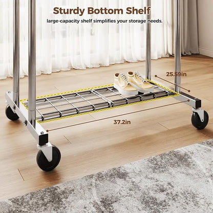 HYSEYY Heavy Duty Clothes Rack, Rolling Clothing Rack - Image 4