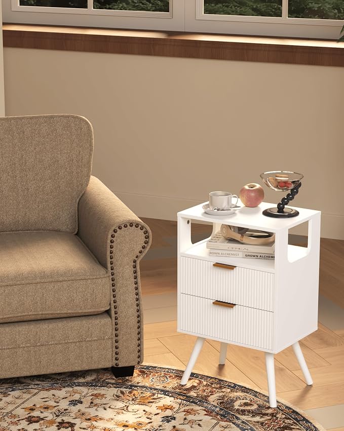 White Nightstand, Modern Bedside Table - Image 6