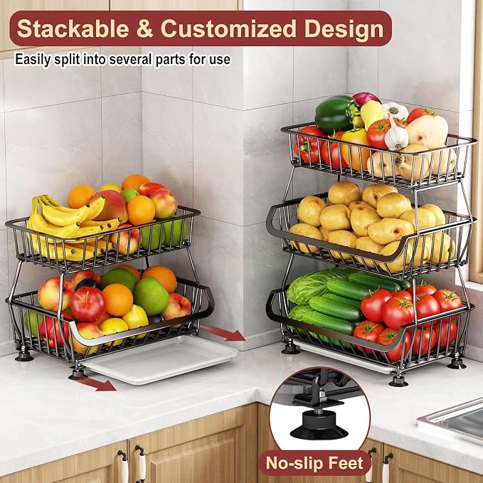 Miyawell 3-Tier Rolling Pantry Cart - Image 7