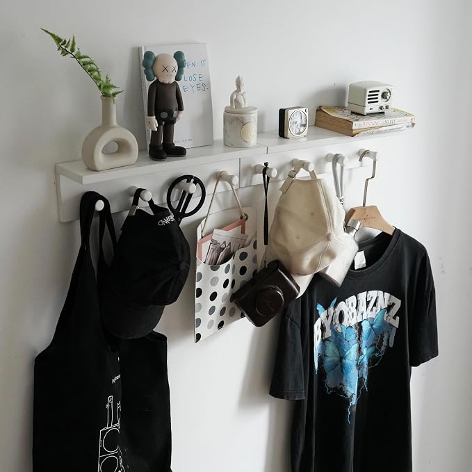 Entrance Coat Rack ，Coat Hooks, Wall-Mounted Wooden Hook Rack, Wall-Mounted - Image 4