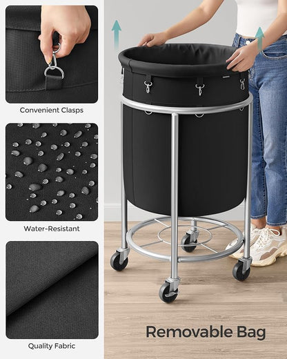 SONGMICS Laundry Basket, Rolling Steel Frame - Image 5