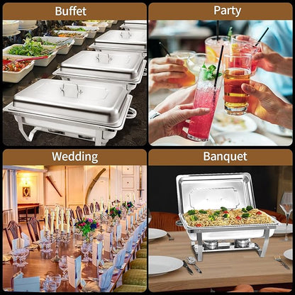 8 Qt 5 Pack Full Size Chafing Dishes Buffet Set - Image 6