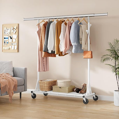 Heavy Duty Clothes Rack, 530 lbs Load Capacity Metal Garment Rack on Wheels - Image 8