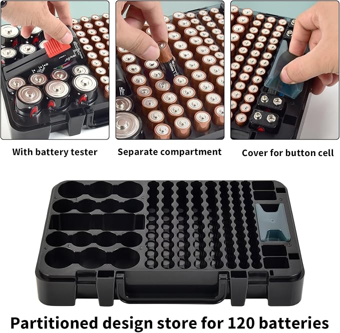 Battery Organizer with Tester, Battery Box Holder - Image 3