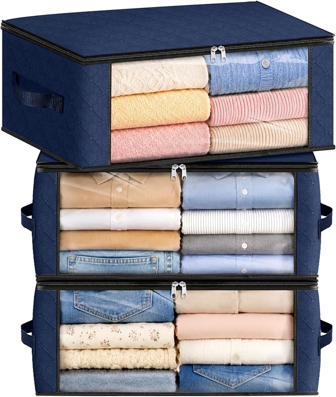 Fab totes 35L Closet Organizers and Storage, Foldable Under Bed Storage by Fabtotes