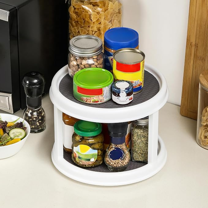 2 Tier 10" Turntable Lazy Susan Spice Organizer - Image 7