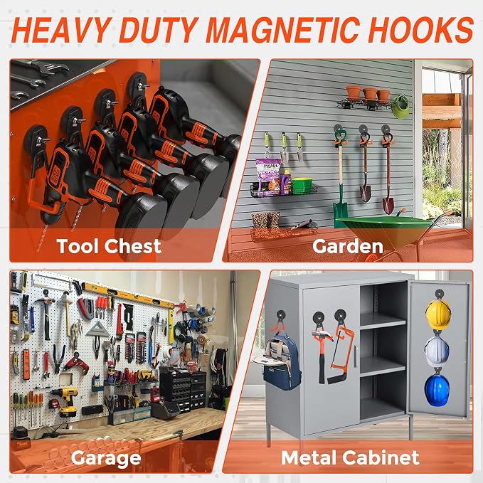 Extra Strong Magnetic Hooks for Hanging Heavy Duty, 2.6in Large Industrial - Image 6