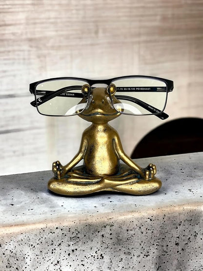 Top Brass Yoga Frog Eyeglass Holder – Whimsical Reading Glasses Sunglass Stand - Image 8