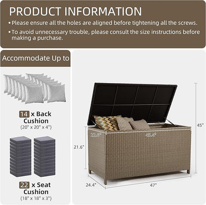 Outdoor Storage Box 150 Gallon, Mobile Waterproof Aluminum Deck Box, UV - Image 3