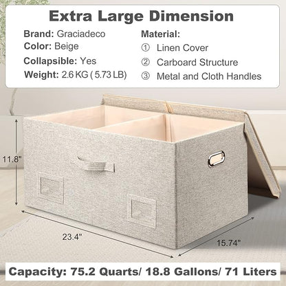 75 Quarts Extra Large Decorative Storage Bins - Image 2