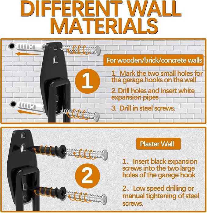 3-H Garage Wall Hooks 62 Pack, Heavy Duty Garage Hooks - Image 6