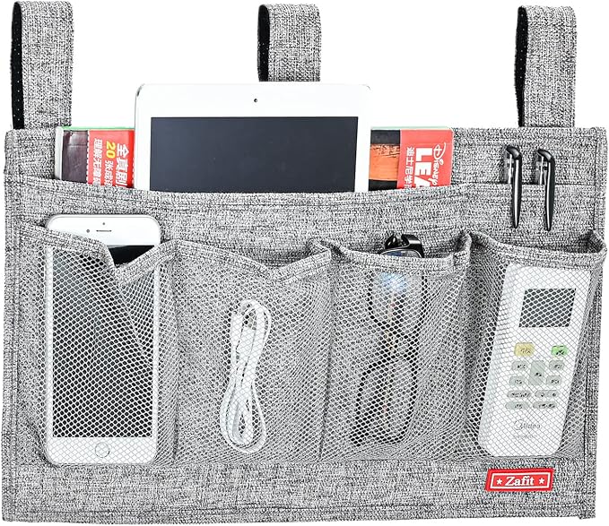 Linen Bedside Caddy, Bedside Storage Organizer - Image 2