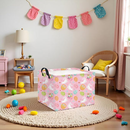 Rectangular Easter Basket for Home Kitchen Baby Girls Basket Cute Storage Bin - Image 4