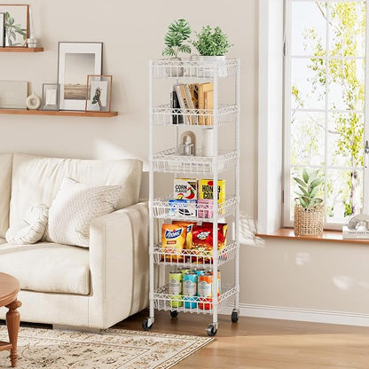 6 Shelves Storage Shelf Wire Closet Bathroom Organizers Metal Pantry Kitchen - Image 9