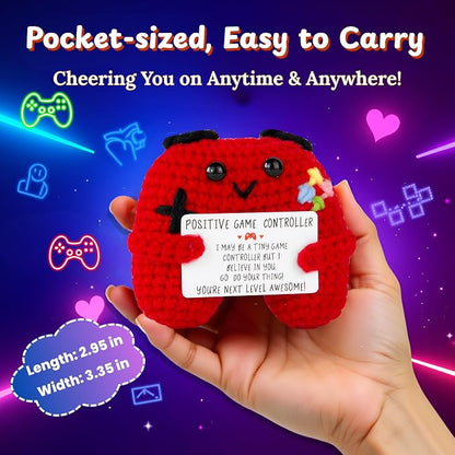 Gamer Gifts Positive Crochet Game Controller and Inspirational Keychain - Image 4