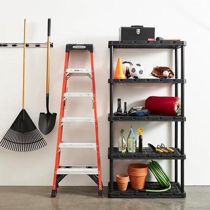 Gracious Living 5-Shelf Plastic Storage Shelves, Heavy-Duty Garage Shelving Unit - Image 2