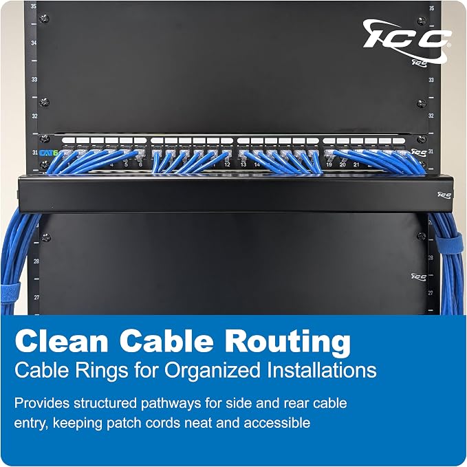 ICC 1U Ring Cable Manager Panel - Image 3
